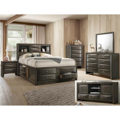 Emily Gray Storage Platform Configurable Bedroom Set - bellafurnituretv