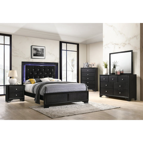 Micah Black LED Panel Bedroom Set - bellafurnituretv