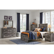 Wynnlow Gray Twin Crossbuck Panel Bed | B440 - bellafurnituretv