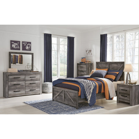 Wynnlow Gray Full Crossbuck Panel Bed | B440 - bellafurnituretv