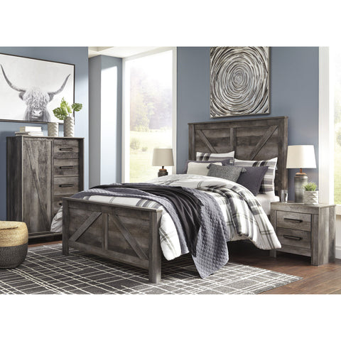 Wynnlow Gray Queen Crossbuck Panel Bed | B440 - bellafurnituretv