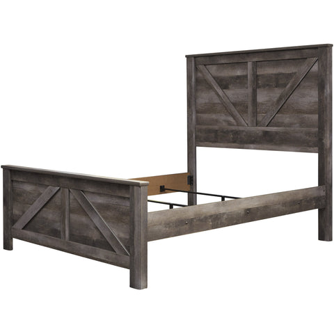 Wynnlow Gray Queen Crossbuck Panel Bed | B440 - bellafurnituretv