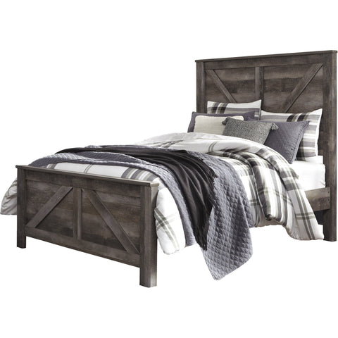 Wynnlow Gray Queen Crossbuck Panel Bed | B440 - bellafurnituretv