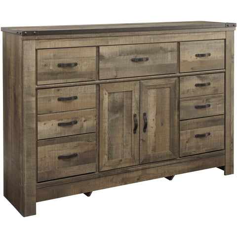 Trinell Brown Dresser with Fireplace Option | B446 - bellafurnituretv