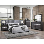 Jardin Gray Velvet Wall Platform Bedroom Set - bellafurnituretv