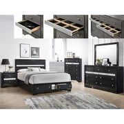 Regata Black Storage Platform Bedroom Set - bellafurnituretv