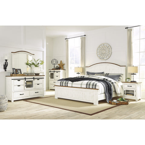 [SPECIAL] Wystfield White/Brown Panel Bedroom Set - bellafurnituretv