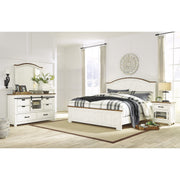 [SPECIAL] Wystfield White/Brown Panel Bedroom Set - bellafurnituretv