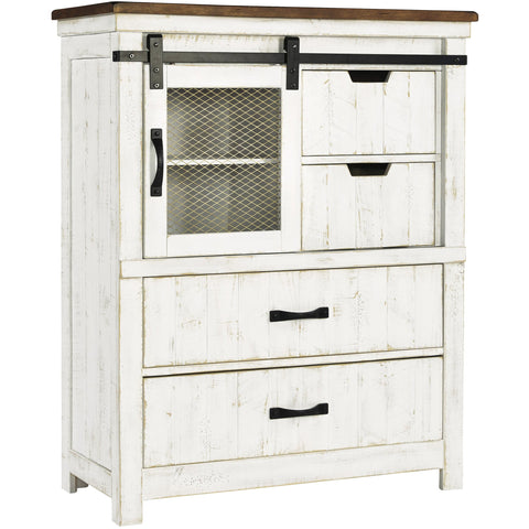 Wystfield White/Brown Chest - bellafurnituretv