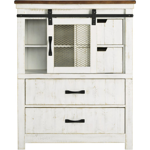 Wystfield White/Brown Chest - bellafurnituretv