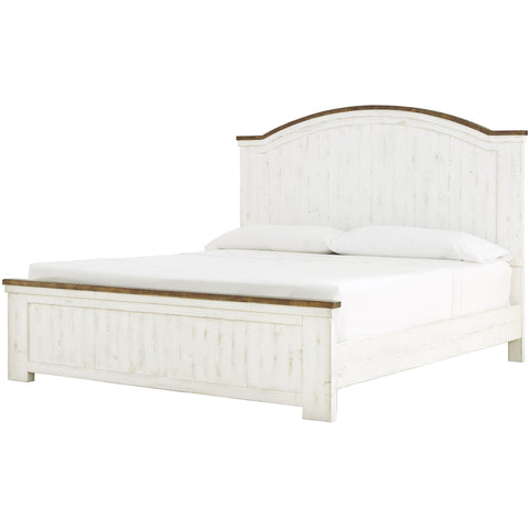 Wystfield White/Brown Queen Panel Bed - bellafurnituretv