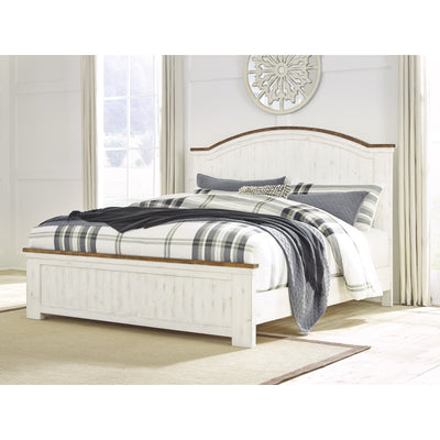 Wystfield White/Brown Queen Panel Bed - bellafurnituretv