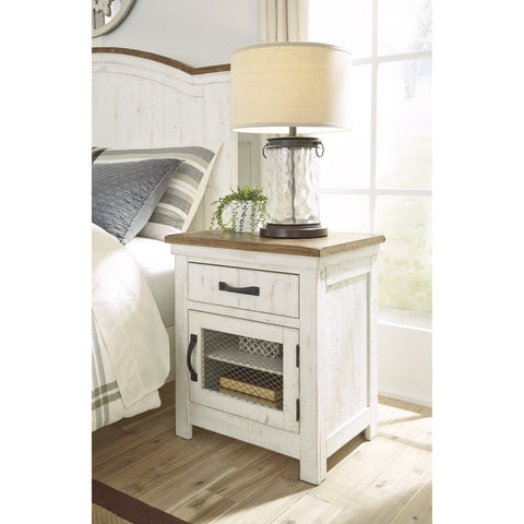 Wystfield White/Brown Nightstand - bellafurnituretv