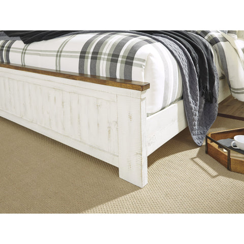 Wystfield White/Brown Queen Panel Bed - bellafurnituretv