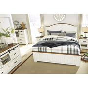 Wystfield White/Brown Queen Panel Bed - bellafurnituretv