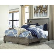 Arnett Gray Full Bookcase Bed - bellafurnituretv