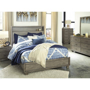 Arnett Gray Queen Bookcase Bed - bellafurnituretv