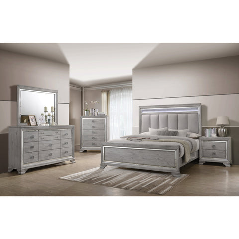 Vail Gray LED Panel Bedroom Set - bellafurnituretv