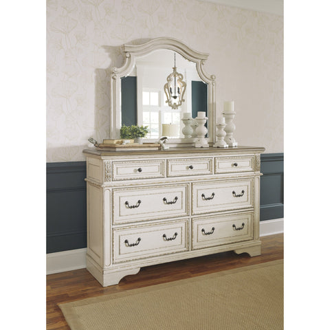 Realyn Chipped White Mirror - bellafurnituretv