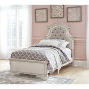 Realyn Chipped White Twin Upholstered Bed - bellafurnituretv