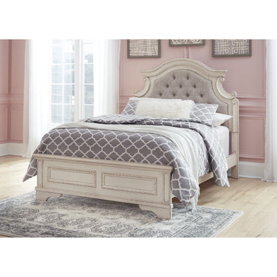 Realyn Chipped White Full Upholstered Bed - bellafurnituretv