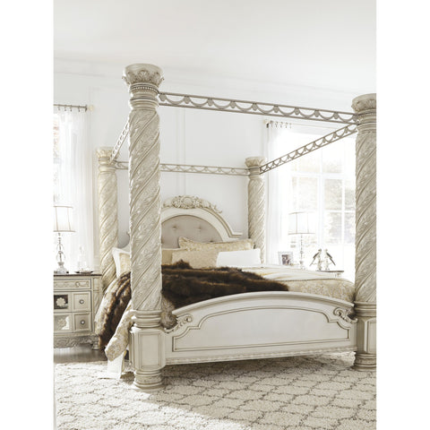 Cassimore Pearl Silver Canopy Bedroom Set - bellafurnituretv