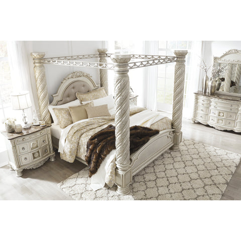 Cassimore Pearl Silver Canopy Bedroom Set - bellafurnituretv