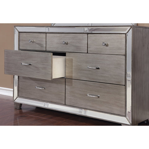 Cosette Silver Mirrored Panel Configurable Bedroom Set - bellafurnituretv