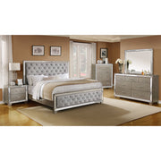 Cosette Silver Mirrored Panel Bedroom Set [FREE CHEST] - bellafurnituretv