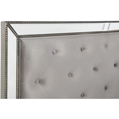 Cosette Silver Mirrored Panel Bedroom Set [FREE CHEST] - bellafurnituretv
