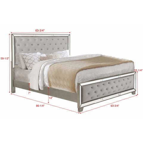 Cosette Silver Mirrored Panel Configurable Bedroom Set - bellafurnituretv