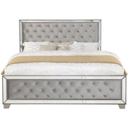 Cosette Silver Mirrored Panel Bedroom Set [FREE CHEST] - bellafurnituretv