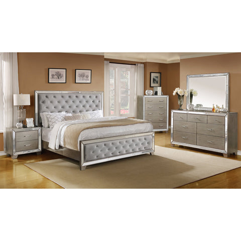 Cosette Silver Mirrored Panel Configurable Bedroom Set - bellafurnituretv