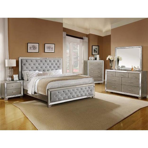 Cosette Silver Mirrored Panel Configurable Bedroom Set - bellafurnituretv