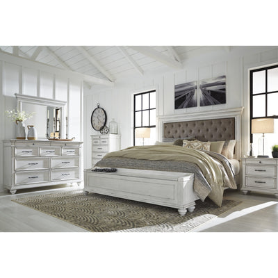 [SPECIAL] Kanwyn Whitewash Upholstered Storage Bedroom Set - bellafurnituretv