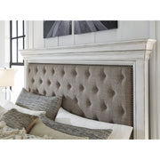 Kanwyn Whitewash King Upholstered Panel Bed - bellafurnituretv