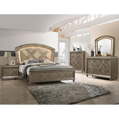 Cristal Gold LED Panel Bedroom Set - bellafurnituretv