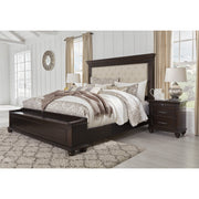 Brynhurst Dark Brown Queen Upholstered Storage Bed - bellafurnituretv