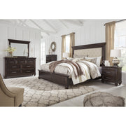 Brynhurst Dark Brown Queen Upholstered Panel Bed - bellafurnituretv