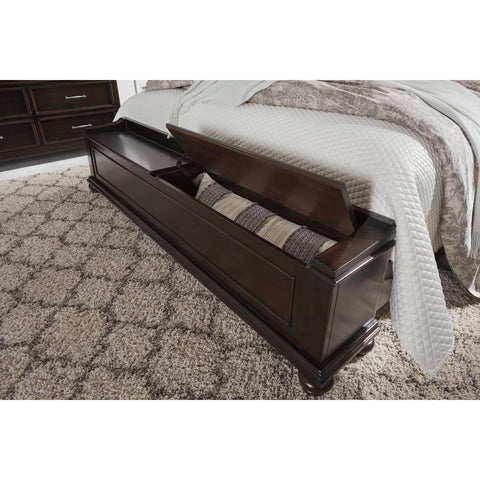 Brynhurst Dark Brown King Storage Bed - bellafurnituretv