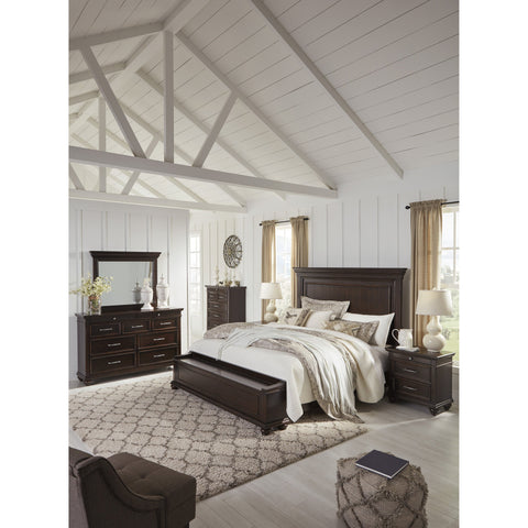 Brynhurst Dark Brown King Storage Bed - bellafurnituretv