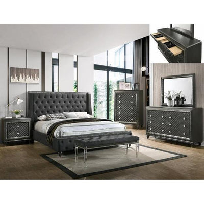 Giovani Dark Gray King Panel Bed - bellafurnituretv