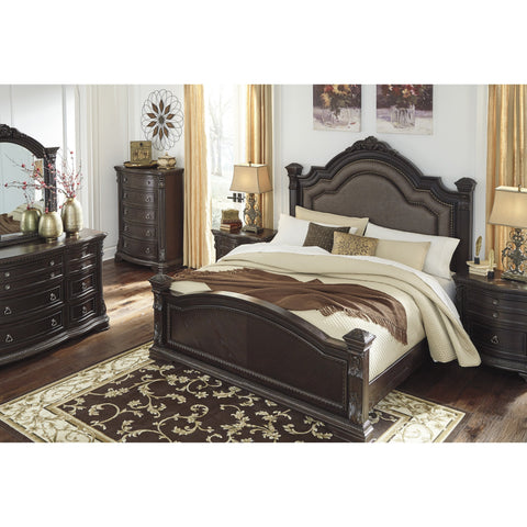 Wellsbrook Dark Brown Upholstered Panel Bedroom Set | B806 - bellafurnituretv