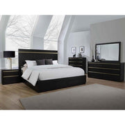 Lastra Black/Gold King Platform Bed - bellafurnituretv