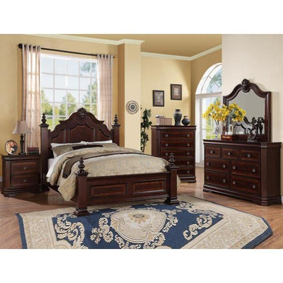 Charlotte Dark Cherry Poster Configurable Bedroom Set - bellafurnituretv