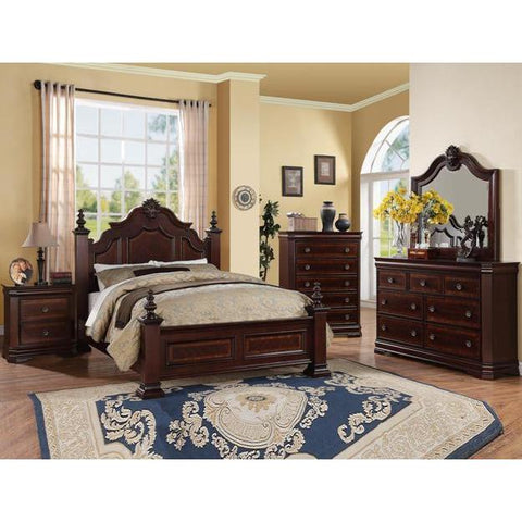 Charlotte Dark Cherry Poster Configurable Bedroom Set - bellafurnituretv