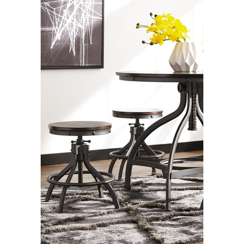 Odium Brown 5-Piece Round Counter Table and Bar Stools - bellafurnituretv