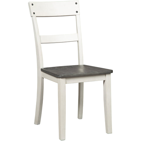 Nelling White/Dark Brown Side Chair, Set of 2 - bellafurnituretv