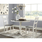 Nelling White/Dark Brown Round Dining Room Set - bellafurnituretv