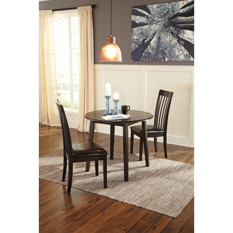 Hammis Dark Brown Round Drop Leaf Dining Set - bellafurnituretv